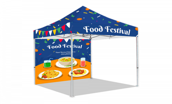 Food Festival Branded Gazebo with Back Panel Printed